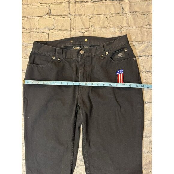 Harley-Davidson Motorcycles Womans Bootcut Denim Black Embroider Riding Jeans 12 - Picture 10 of 12